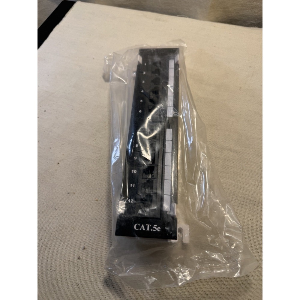 Cat.5e 12-Port Mini Patch Panel 110‎ IDC 180° Unshielded – New in Bag